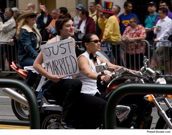 I arrived just as Dykes on Bikes were going by - there's a Dyke March the 